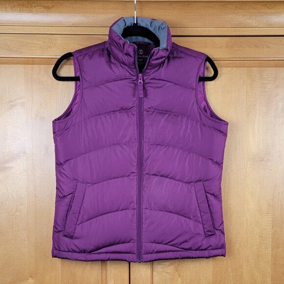 Lands' End Jackets & Blazers - Lands' End Women's Burgundy Down Full Zip Puffer Vest - XS